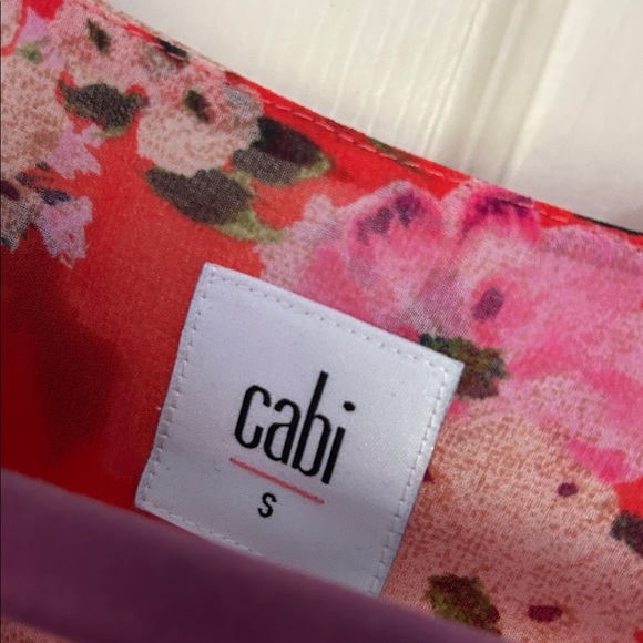 Cabi floral chiffon cold shoulder top size small - Picture 3 of 3